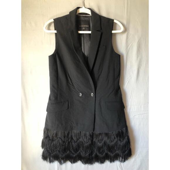 Banana Republic Dresses & Skirts - Banana Republic sleeveless fringed wool blend dress or long fringe vest sz 4